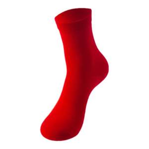 
Deer Man's animal year red socks for women, autumn and winter, men's couple wedding cotton socks, solid color mid-length socks 3109
