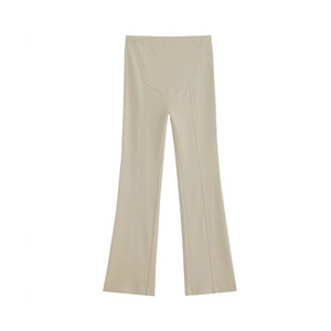 LeoMami maternity pants in spring and autumn wear fashionable draped micro-flat pants high-waisted slim straight pants