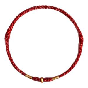 
[Putuo Mountain Straight Hair] Year of the Snake and Horse, Year of the Zodiac Red Rope Bracelet Gold Hand Rope Anklet Braided Amulet