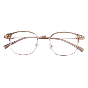 
Ultra-light cold brown half-frame glasses for myopia women, which can be equipped with high-end and high-end makeup artifacts for big faces and small eyes.
