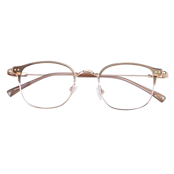 
Ultra-light cold brown half-frame glasses for myopia women, which can be equipped with high-end and high-end makeup artifacts for big faces and small eyes.