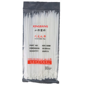 Xingbang self-locking nylon zip ties, large, medium, and small plastic fixed zip ties, wire tying zip ties, black and white