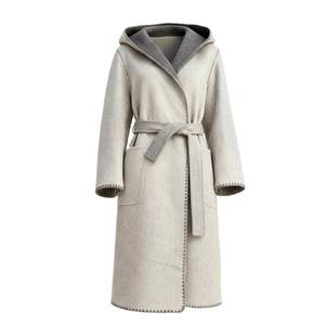 
SOMSOM/Soma winter new color-blocked hooded mid-length daily commuting all-match coat jacket