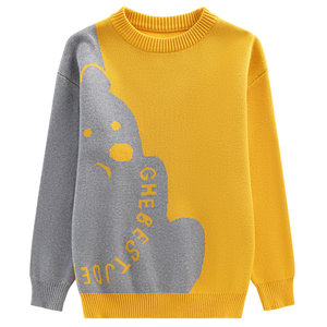 
Boys' sweaters autumn and winter 2026 new children's sweaters plus velvet and thickened big children's bottoming boys' inner wear in winter