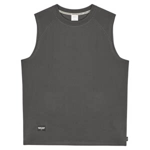 
GWIT American casual heavyweight pure cotton vest summer sleeveless T-shirt fitness trendy sports solid vest men