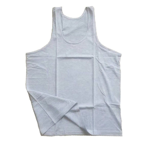 Summer men's tank top, pure cotton, loose suspender, middle-aged and elderly sleeveless hurdle sweat tank top, solid color base sweatshirt, men's clothing