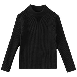 
Girls' sweaters, baby black bottoming shirts, new children's white sweaters, boys' good-looking clothes, spring and autumn tops