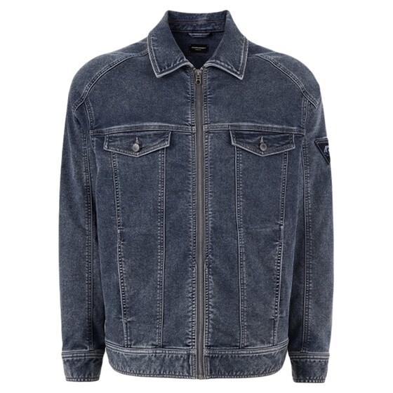 
AMAKROM26 spring new men's casual trendy short zipper laser burnt washed denim jacket