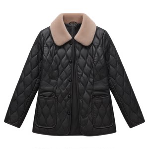 
PU leather mother's winter clothing, style, velvet and thickening, aunt's cotton clothing, temperament, short style women's jacket for middle-aged and elderly women