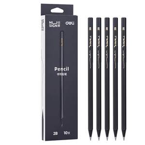 [10 installations] Deeli New Sai Black Wood Black Pencil HB Primary School Student Special first and second grade pencil 2B children's kindergarten learning stationery set test pen
