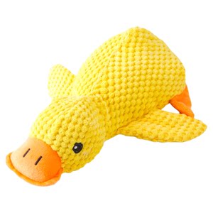 Pet and dog toys sounding plush little yellow duck doll cat and dog boredom relief artifact bite-resistant soft toy to sleep with
