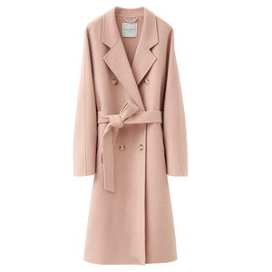 
[799 yuan for hand] High-split 100 wool double-sided tweed suit collar high-end wool coat mid-length women's