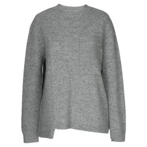 Jane Aino Autumn/Winter 100% Cotton Wool Base Sweater Grey Loose Hooded Round Neck Sweater for Women JA053621MS
