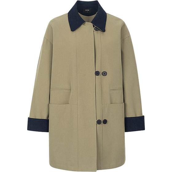 
KBNE Bath style khaki windbreaker jacket for women mid-length small coat 25 new style temperament coat for autumn