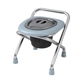 
Portable folding commode chair for the elderly made of stainless steel