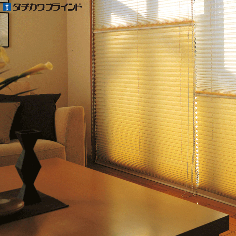 TACHIKAWA 立川 日式现代蜂巢遮光隔热半自动升降办公室落地窗定制降噪百折帘 拉线式