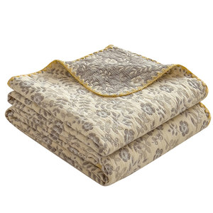 
All cotton three-layer gauze towel quilt A pure cotton lunch break blanket thin quilt sofa cover blanket office shawl blanket