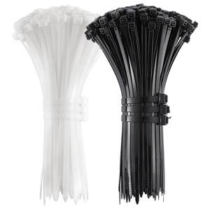 Nylon plastic tie black and white self -lock -type buckle tie tie tie tie rope High -strength fixed strap line band

