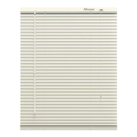 Muanna アルミニウム合金製ベネチアンブラインド - クリーム色、様々な窓用