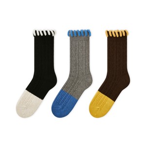 
Shangsen mid-calf socks wool socks autumn and winter style pile socks color matching lace socks women's gray stockings 2025 new blue