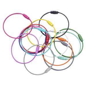 Colorful paint wire ring key chain buckle DIY jewelry pendant accessories rope chain ring twist bar wool material