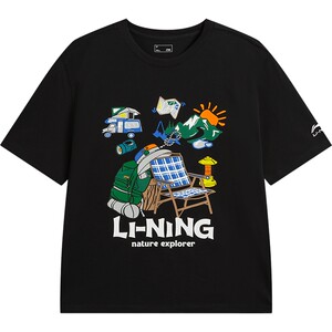
Li Ning Popsicle T outdoor short-sleeved men's summer new couple round neck half-sleeved casual ice silk sports T-shirt for women