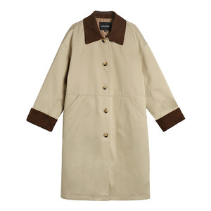 
pusumede [25% off in stock] Contrast color down liner windbreaker jacket for women medium long down jacket coat