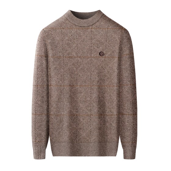 Autumn and winter knitted half-turtle collar Ordos 100% pure cashmere sweater thick warm base layer genuine sweater for men