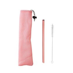 Stainless steel straws creative romantic pink heart-shaped straws