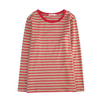 Women's large size loose cotton long-sleeved T-shirt