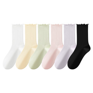 Dui Dui Socks Women's Summer Thin Mid-Tube Socks Boneless Postpartum Cotton Socks Long Socks Mesh Breathable 2026 New Hot Style