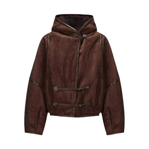 
Run White Deer Suede Fur Jacket Women's Autumn and Winter Fur One-piece Thickened Warm Short Coat