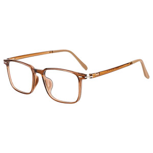 
Ultra-light TR90 cold brown large square frame myopia glasses frame for women with prescription round face and big face slimming plain frame