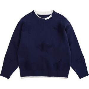 
Chunyi Liangpin children's clothing boys' sweaters spring and autumn new children's double-layer round neck loose pullover sweaters
