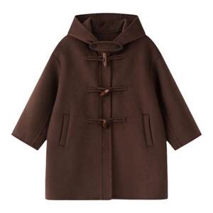 
Shrimp paste hemp boys double-sided wool coat autumn and winter 2024 new baby thickened children's woolen coat