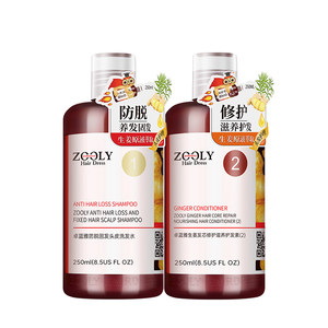 Zhuo Lanya Ginger Shampoo Anti-Hair Loss Fluffy Hair Solid Oil Control Orchid Leaf Shampoo Ginger Juice Conditioner Set