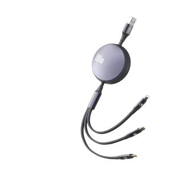 Limo three-in-one charging cable retractable data cable one-to-three fast charging cable three-head 100W fast charging suitable for Apple Huawei Android type-c car storage cable USB mobile phone tablet universal