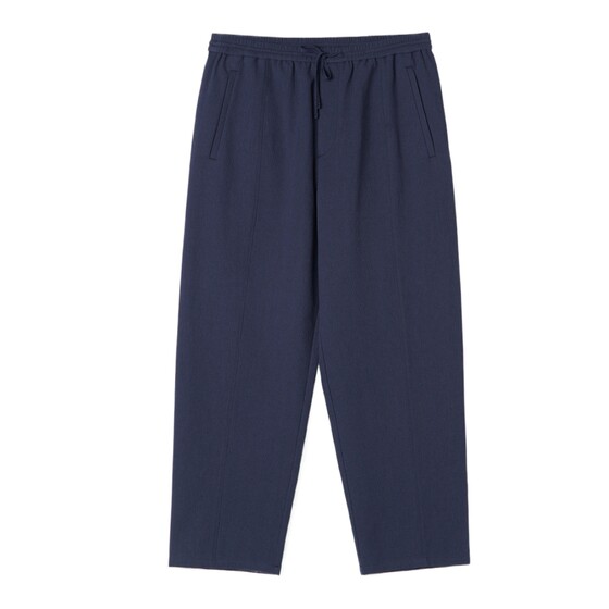 
klee klee2026 early spring new men's linen cotton texture blue cloth elastic waist tapered pants K1261PA09