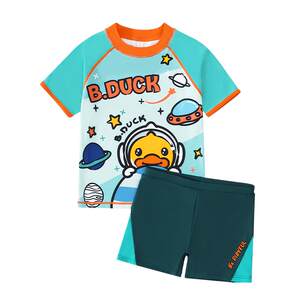 
B.Duck children's swimsuit boy split teenager quick-drying swimming trunks two-piece set of new hot spring swimming equipment