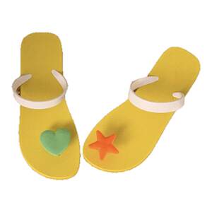 
Thin strips of Korean style love star flip-flops for women, casual resort style beach non-slip summer flip-flops