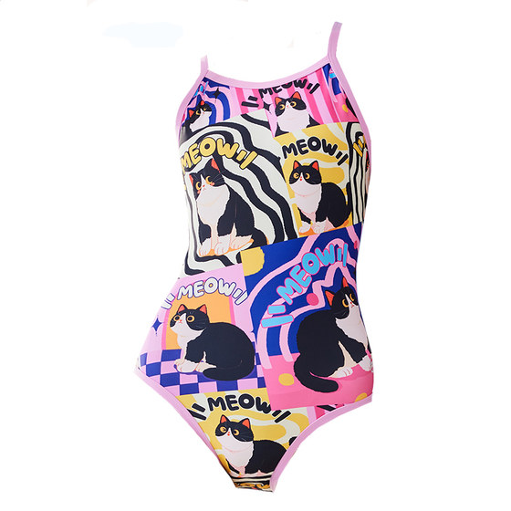 
Zhouke swimsuit hot spring one-piece female sexy high-end swimsuit pink purple cow cat new zoke professional swimsuit women