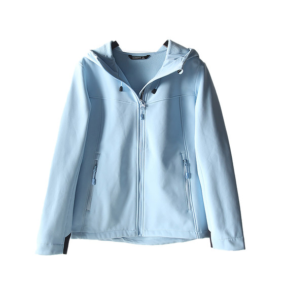 Outdoor windproof and waterproof! New autumn and winter women's foreign trade sports and casual warm hooded soft shell jacket jacket