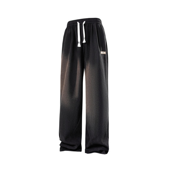 
Black casual pants men's spring corduroy pants straight-leg sweatpants loose fat men plus fat plus plus size men's clothing