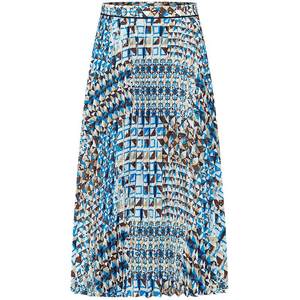 
Mandesy contrasting color design skirt 2025 autumn new product retro printed chiffon mid-length skirt anti-wrinkle long skirt