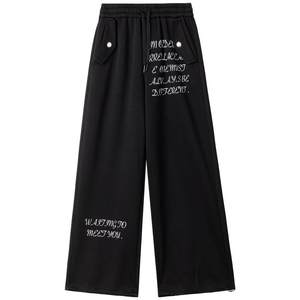 
KEIKO American Letter Printed Straight Sports Casual Pants 25 Autumn and Winter Relaxed High Waist Versatile Wide Leg Sweatpants