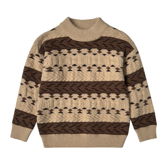 
Boys' Half Turtleneck Sweater Winter Medium and Large Children's Knitted Sweater 2026 New Autumn and Winter Warm Bottoming Sweater Children's Trend