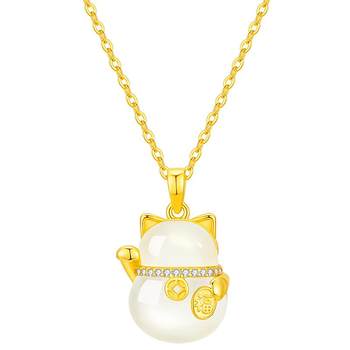 
Chinese Golden Fortune Cat Necklace to send to girlfriend's girlfriend
