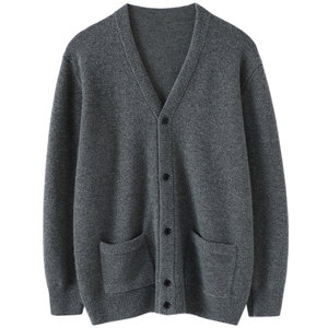 Rare men's temperament! Thicker V -neck men's cashmere cardigan pure cashmere sweater men's sweater coat