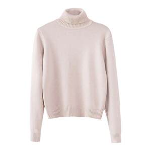
Thick velvet small sweater women's winter warm base shirt high collar short sweater small high waist sweater