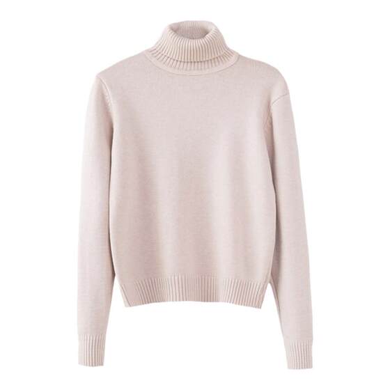 
Thick velvet small sweater women's winter warm base shirt high collar short sweater small high waist sweater